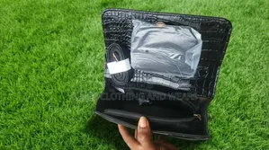 Black Crocodile Padlock Mini Handbag