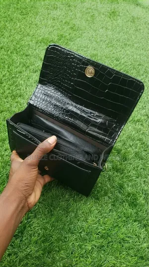 Black Crocodile Padlock Mini Handbag