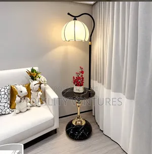 Luxury Modern LED Floor Lamp With Side Table