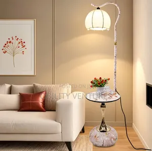 Luxury Modern LED Floor Lamp With Side Table