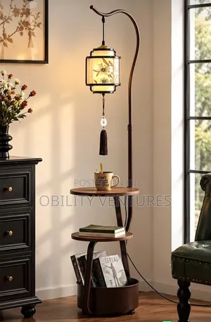 Luxury Modern LED Floor Lamp With Side Table