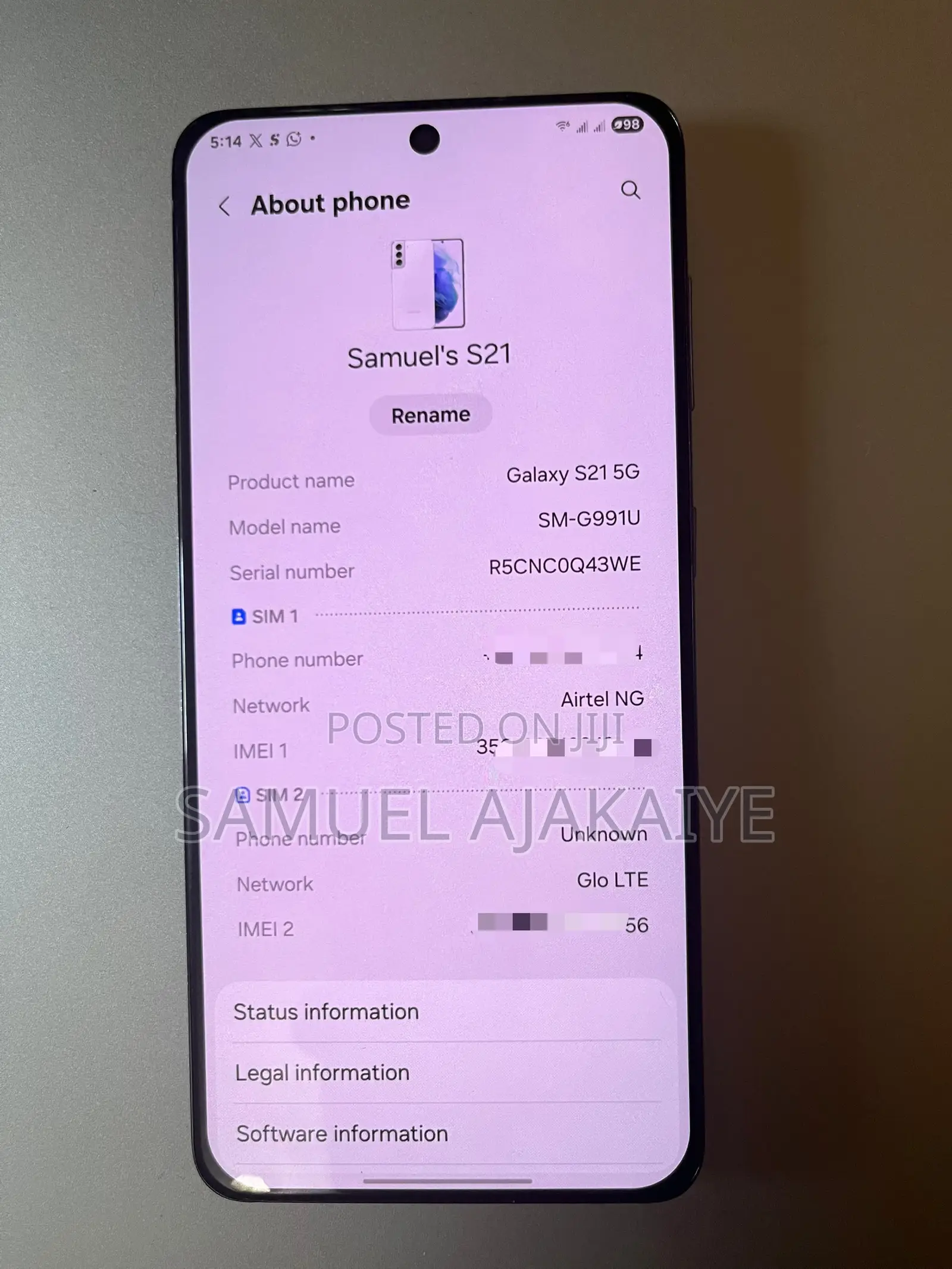 Samsung Galaxy S21 5G 128 GB Black