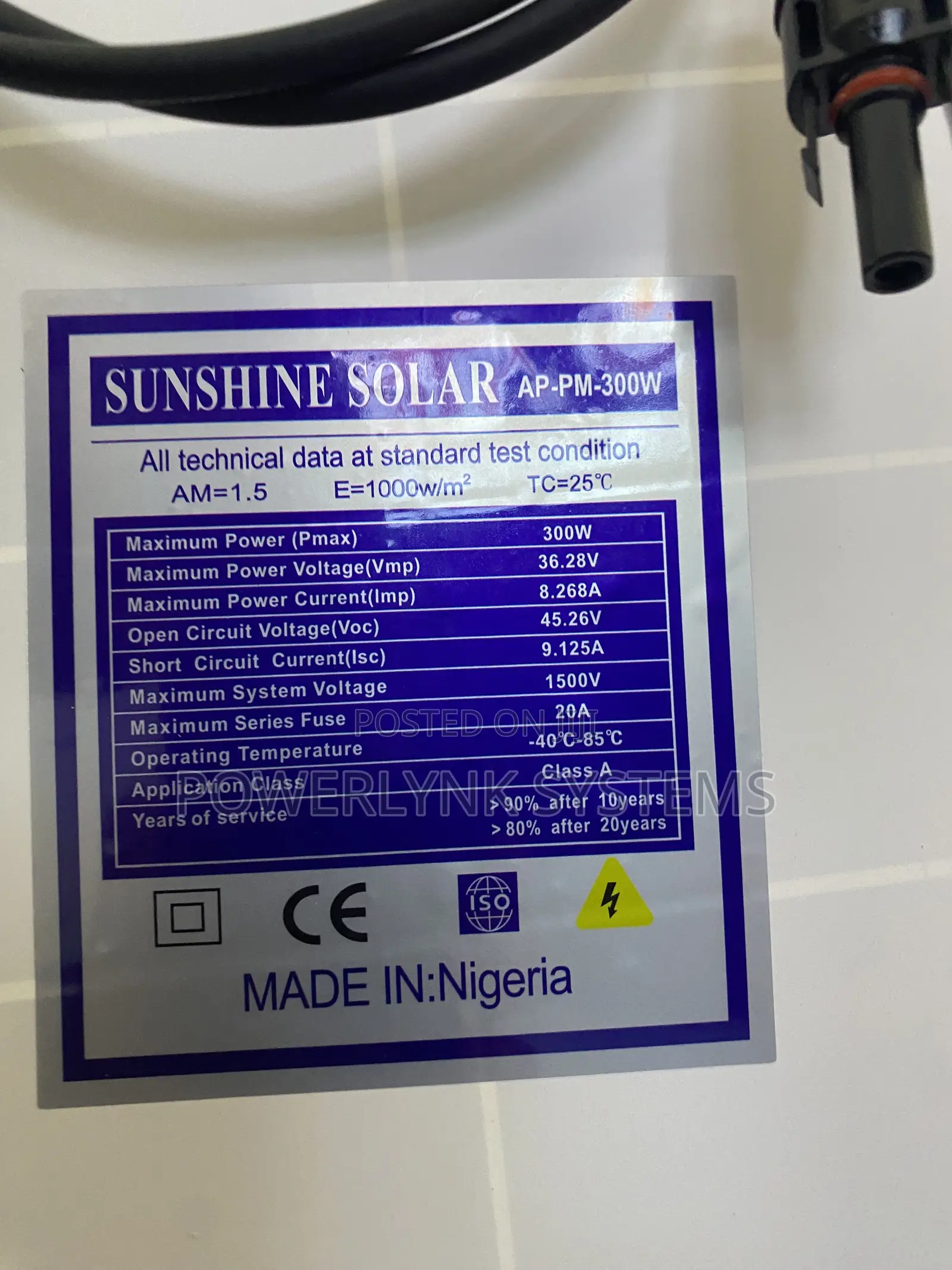 Sunshine 300Watts Solar Panel