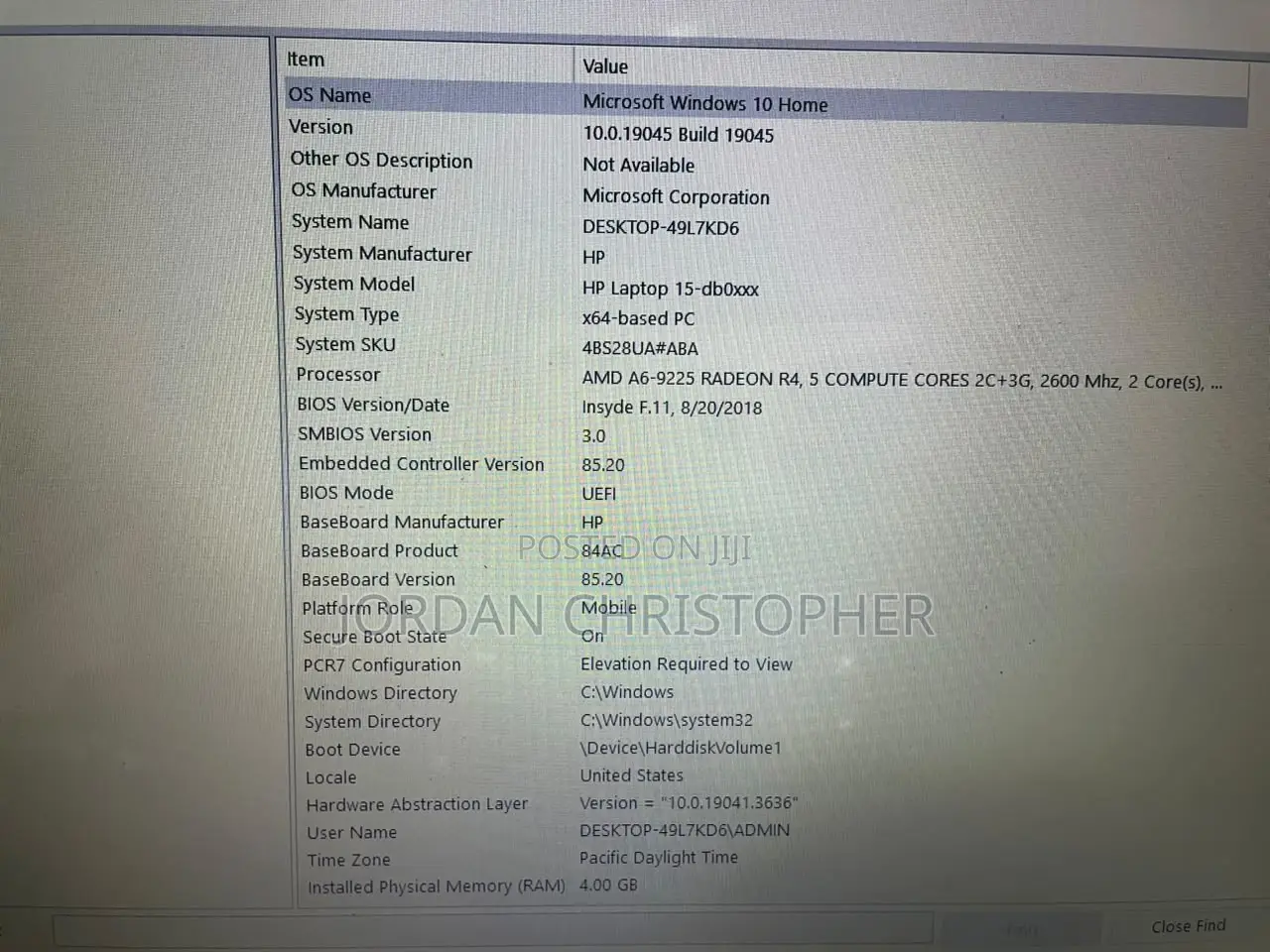 Laptop HP 15 4GB AMD A6 SSD 512GB