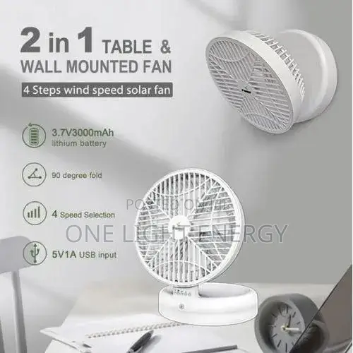 Rechargeable Table Wall Mounted Non-Rotating Fan