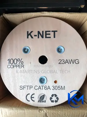 CAT6A Outdoor Ethernet Cable 23AWG UV Resistant 10Gbps. SFTP 305Meters