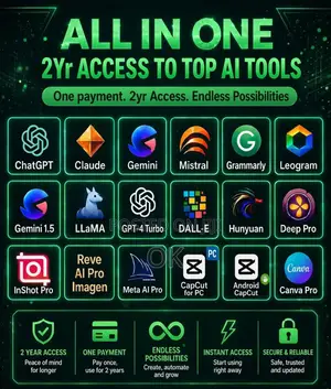 2 Years Unlimited Access to ChatGPT, Claude, Gemini + 10 AI Tools
