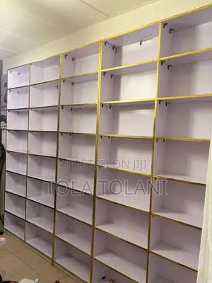 White and Gold Display Shelving Unite