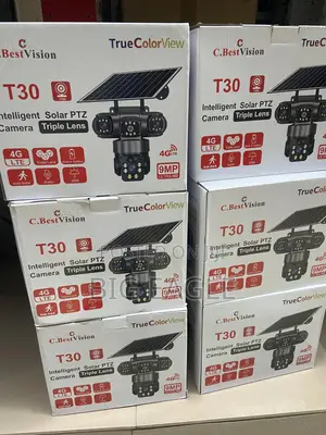 Original V380 Pro Complete 3 Lens 4g Enabled Solar Camera Ultra Ahd