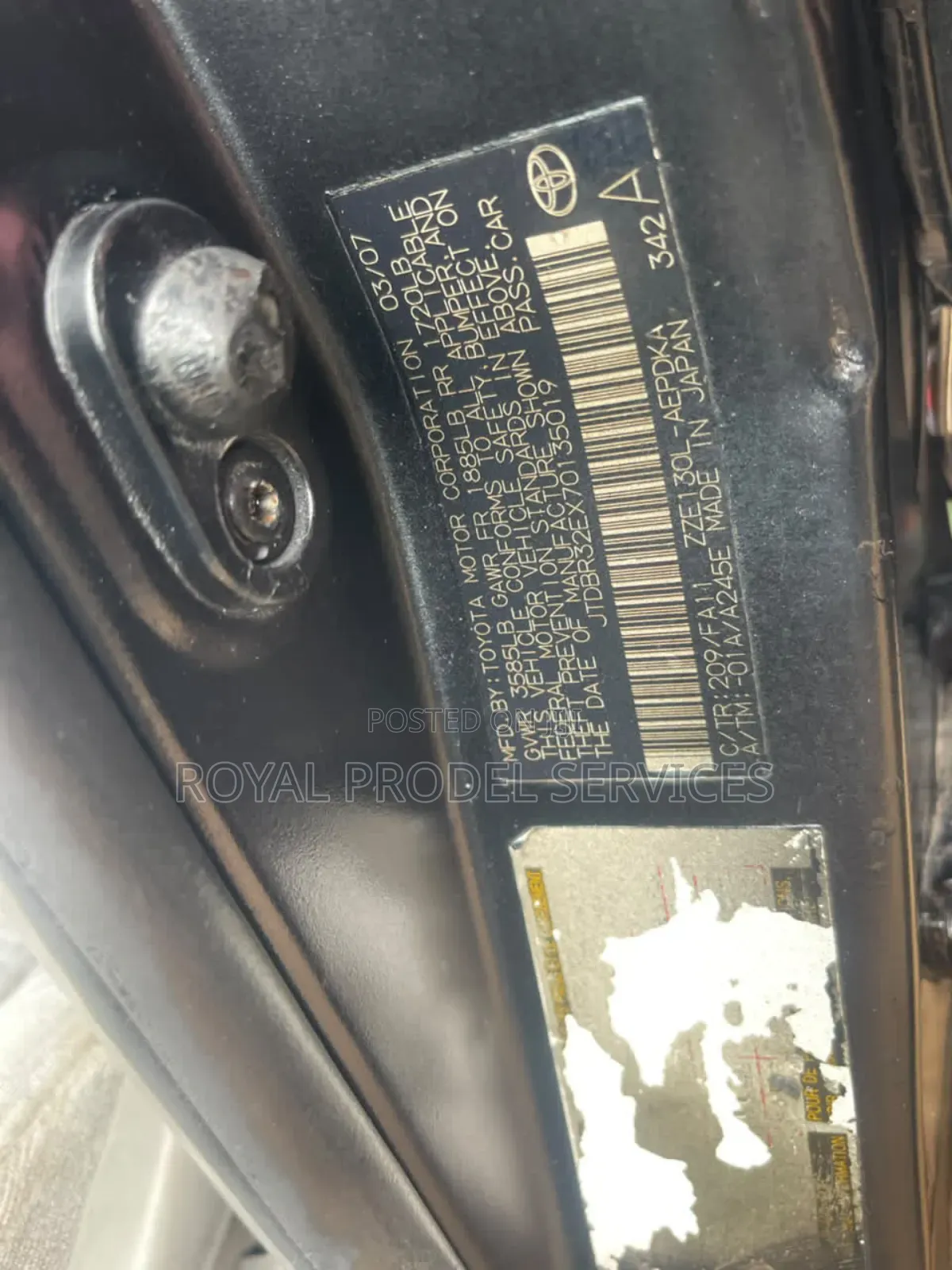 Toyota Corolla S 2007 Black