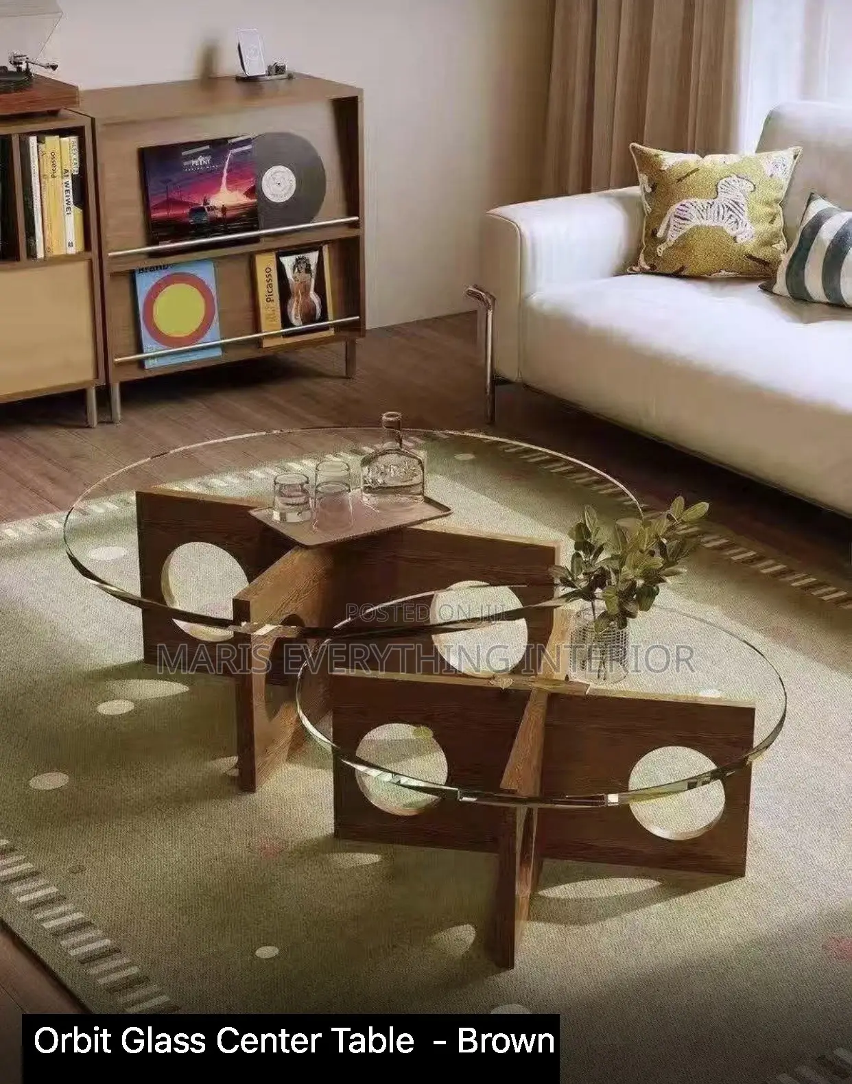 Orbit Glass Center Table - Available in Black and Brown