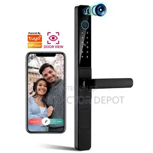 Tuya Wifi Smart Handle Lock With Camera Fingerprint for Narrow Doors