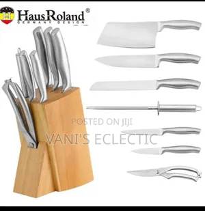Haus Roland 8-Piece Stainless Steel Knife Set With Wooden Block