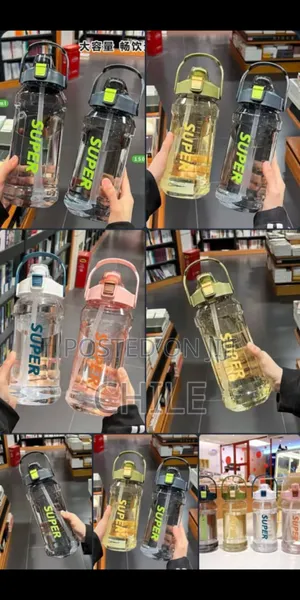1300 ML 3D Motivational Water Bottle With Straw and Stickers