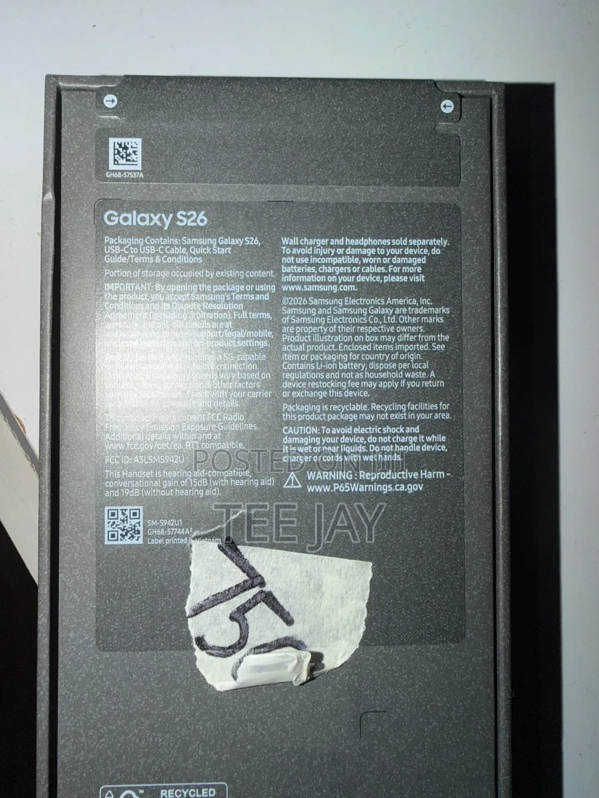 New Samsung Galaxy s26 256 GB