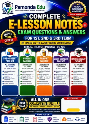 Lesson Notes P Nursery- Secondary