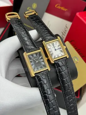 New Unisex Cartier Leather Wrist Watch