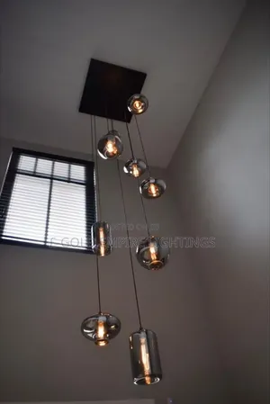 Modern Luxury Multi-Pendant LED Chandelier – Smoke Glass Hanging Light