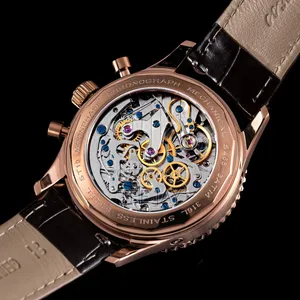 SUGESS Chronograph Watch ST1908 Swanneck Movement Mechanical Moonphase