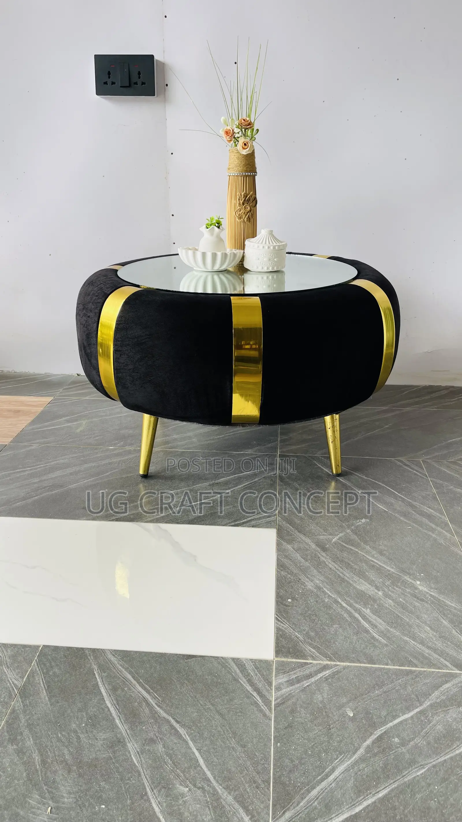 Black and Gold Center Coffee Table