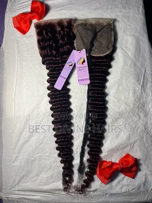 5*5 Full Closure Deepwave Wave in  Human Hair ( Der)
