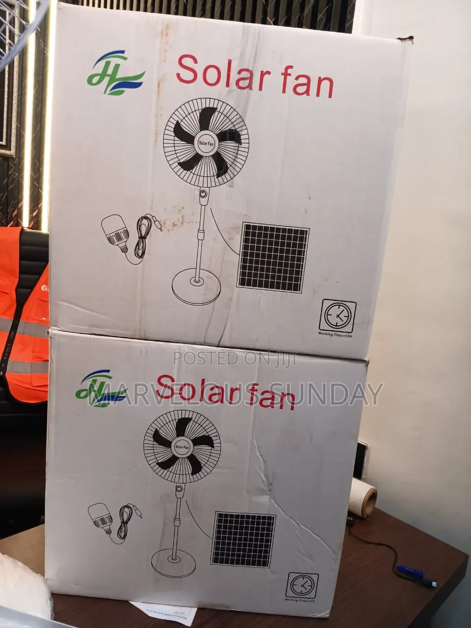 Solar Rechargeable Standing Fan With Solar Panel