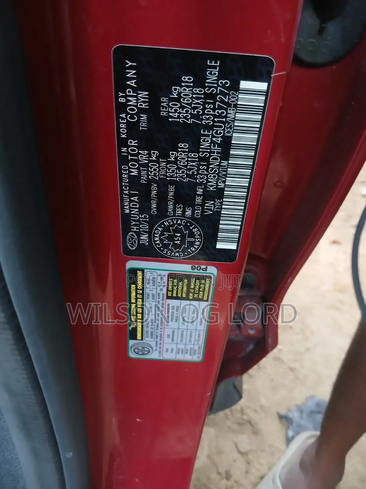 Hyundai Santa Fe 2015 Red