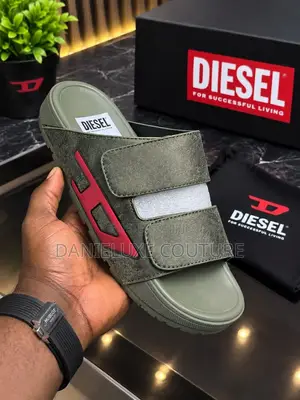 Diesel Double Strap Velcro Slides