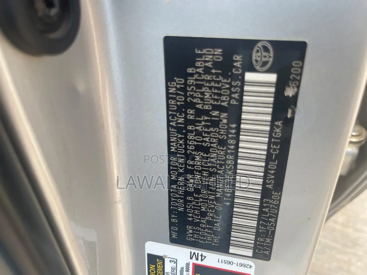 Toyota Camry 2011 Silver