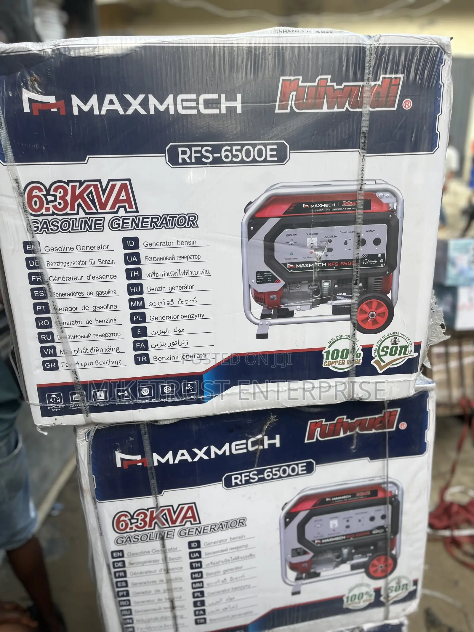 6.3kva Maxmech Key Starter Generator. Pure Copper