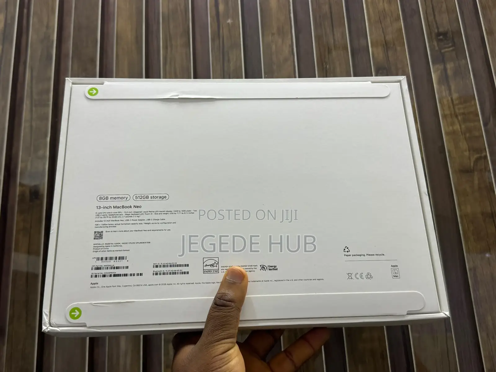 New Laptop Apple MacBook Neo 2026 8GB SSD 512GB