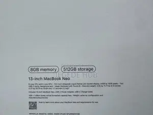 New Laptop Apple MacBook Neo 2026 8GB SSD 512GB