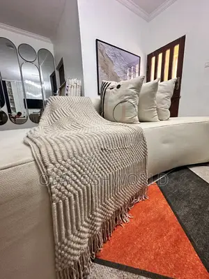 Beige Design Sofa Throw