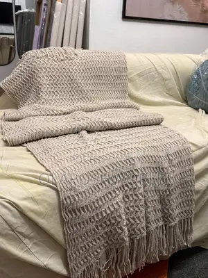 Beige Design Sofa Throw