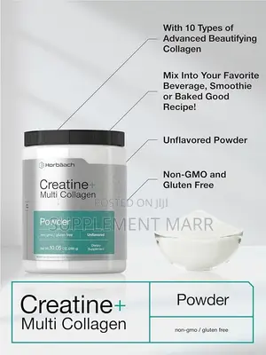 Creatine Monohydrate Powder With Collagen and L-Taurine – 10.05 Oz