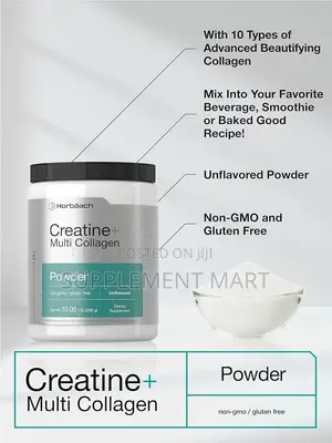Creatine Monohydrate Powder With Collagen and L-Taurine – 10.05 Oz