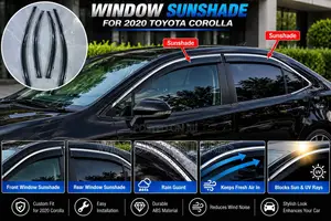 2020 Toyota Corolla Silver and Black Chrome Visor Sunshield Rasheed