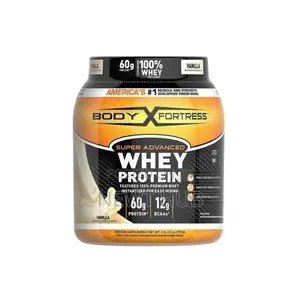 Body Fortress Whey Protein Powder, 60g Protein and 12g Bcaa's
