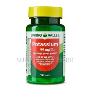 Potassium Dietary Caplets for Heart Health, 99 Mg, 100 Count