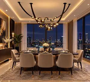 Luxury Modern Belt Chandelier - For Living Room, Receptions, Hotels