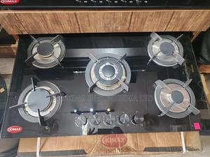 Kimax 5 Burner Tempered Glass Built-in Cooker Hob Black