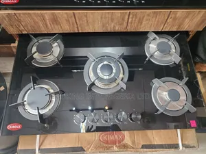 Kimax 5 Burner Tempered Glass Built-in Cooker Hob Black