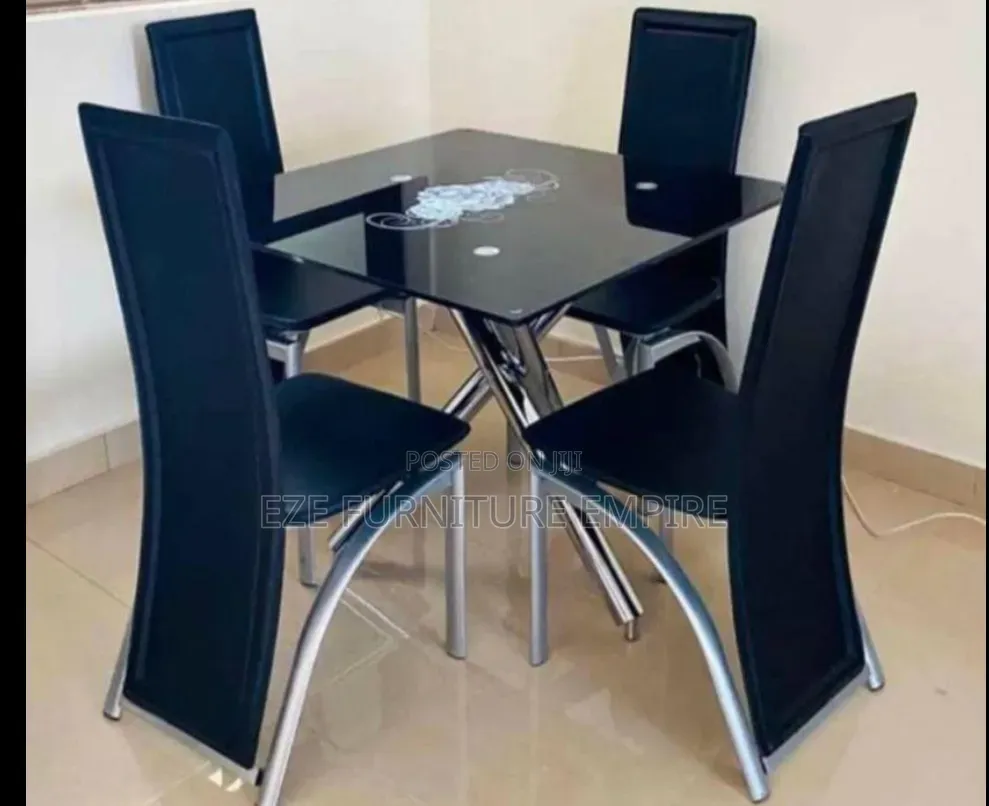 Tampered Glass Square Dining by 4 Seaters