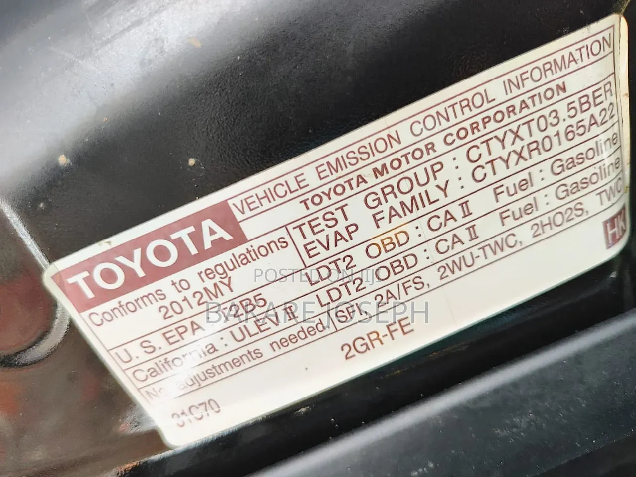 Toyota Venza XLE 2012 Black