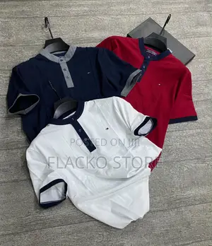 High Quality Tommy Hilfiger Mandarian Collar Neck T-Shirts
