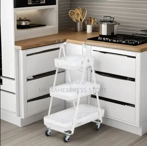 3 Tier Thickened Metal Multifunctional Rack With Wheel T2mm7