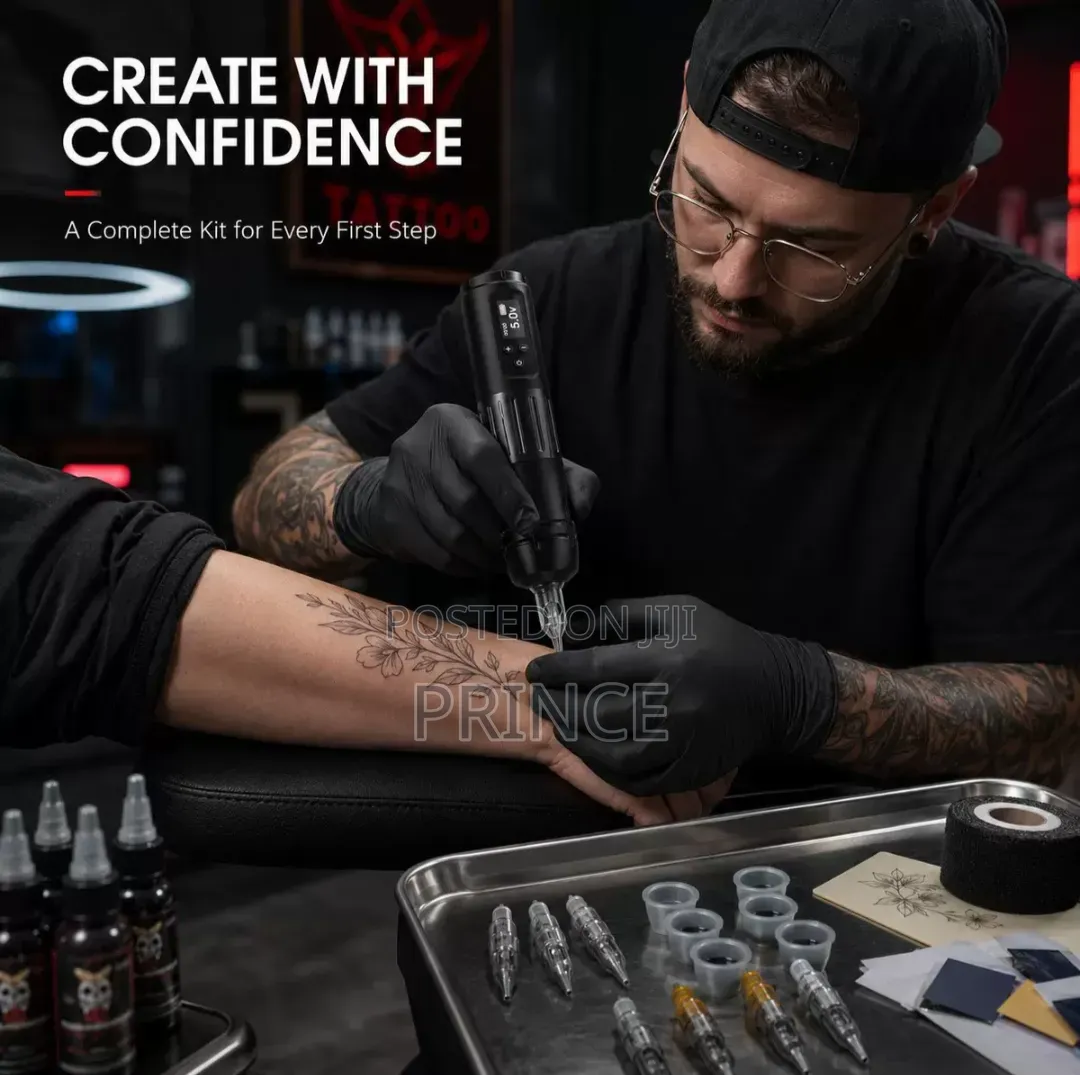 Professional Wireless Tattoo Machine Kit (Tuffking Case + Inks)