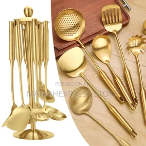 7-Piece Gold Stainless Steel Cooking Utensil Set 2st7