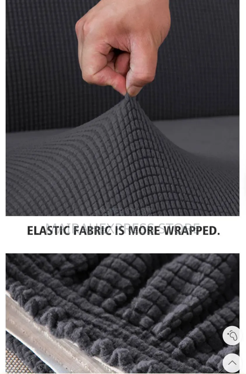 Stretchy Sofa Slipcover Featuring a Subtle Textured Leaf Pattern 2st7