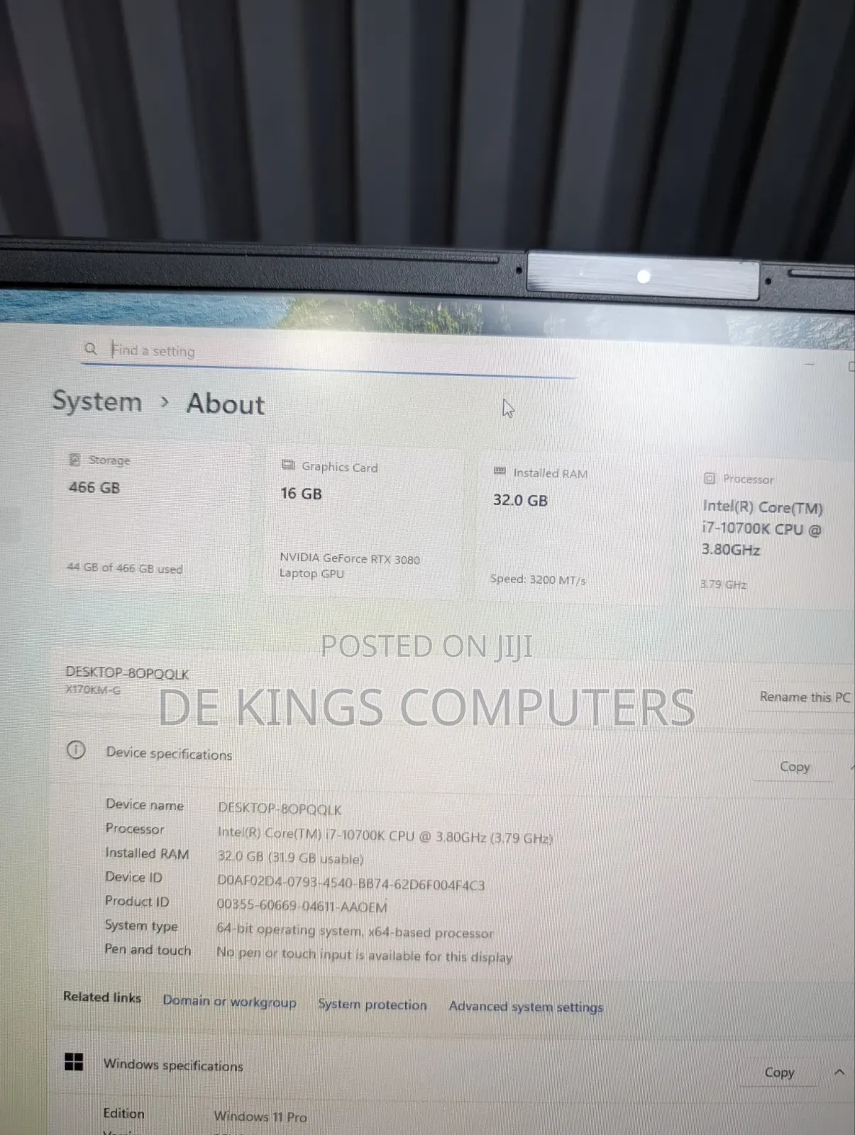 Laptop Sager NP9877 32GB Intel Core i7 SSD 512GB